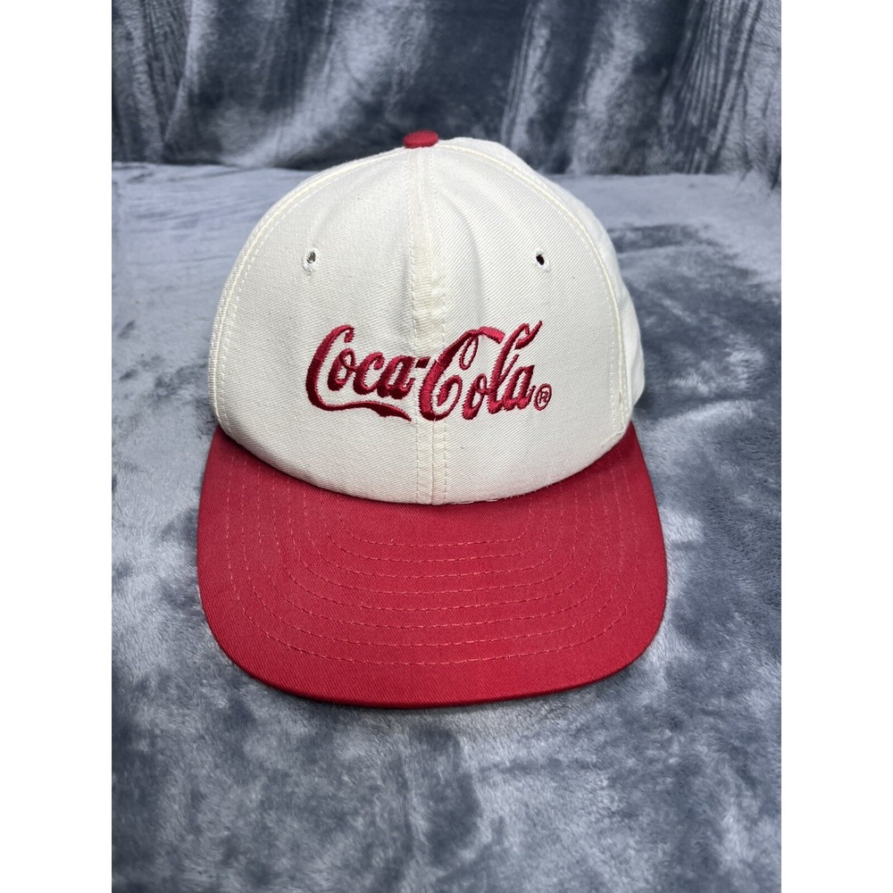 Vintage Coca Cola Hat Cap Cap Snapback Red White Advertising Trucker Script Coke